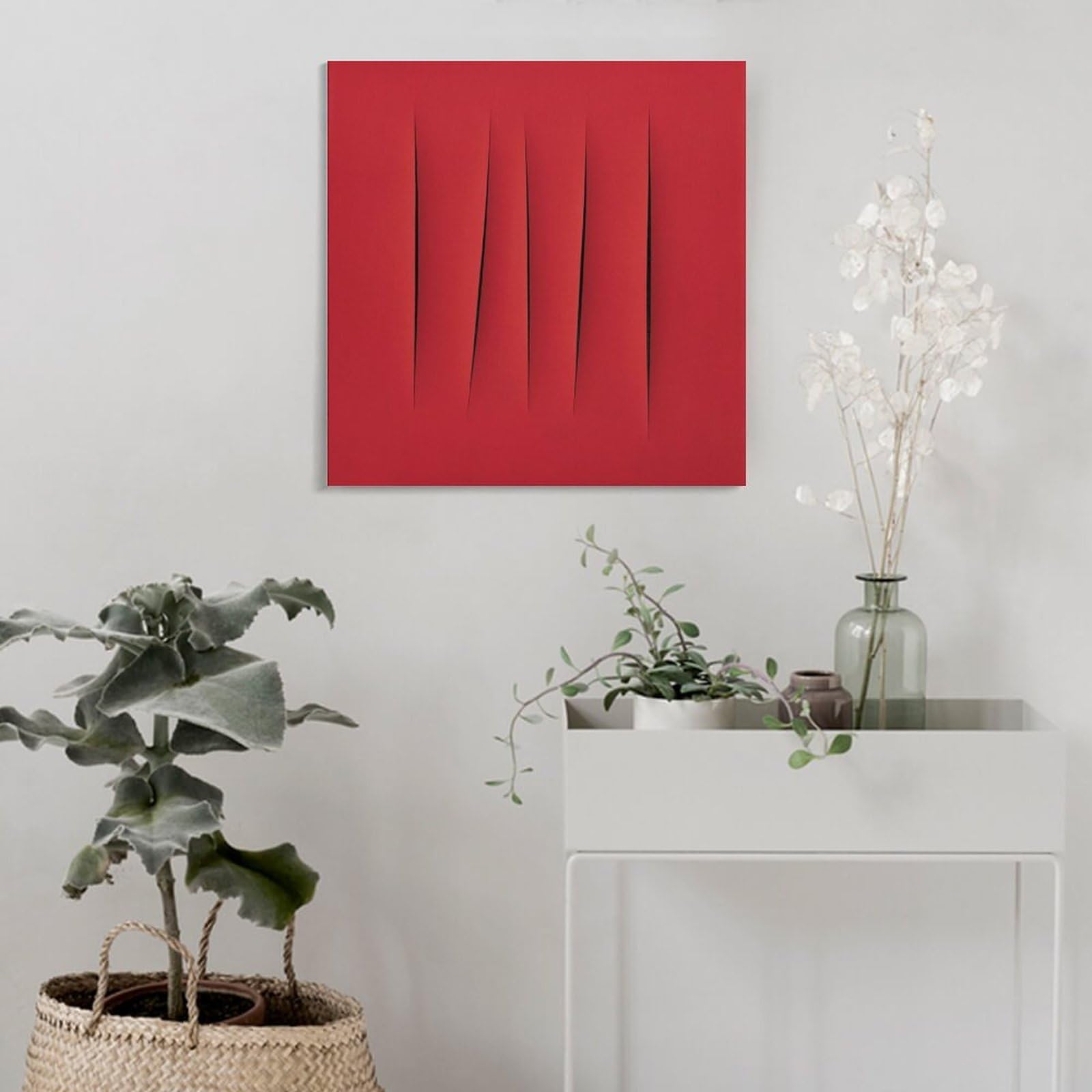 Amazon.co.jp: Lucio Fontanaルーチョ・フォンタナポスター赤い影の傷